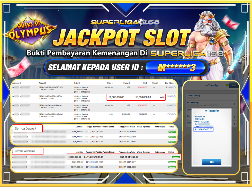 SUPERLIGA168 JACKPOT GATES OF OLYMPUS Rp.50,000,000-LUNAS